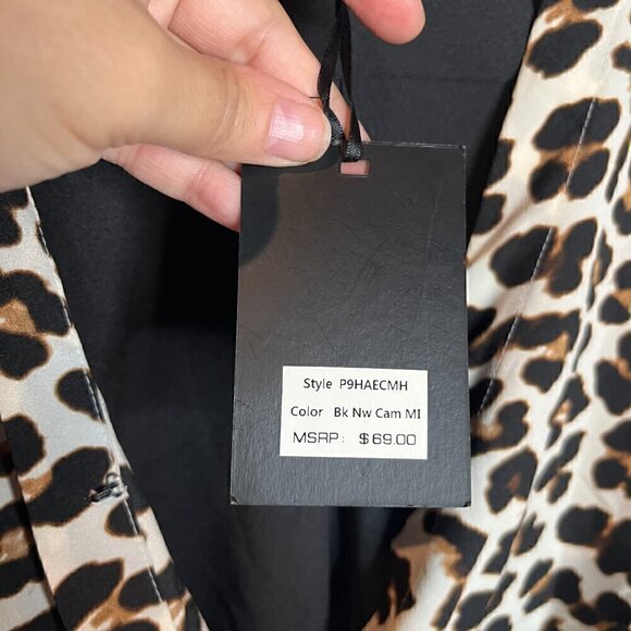 NWT DKNY leopard print faux wrap blouse - Picture 4 of 6